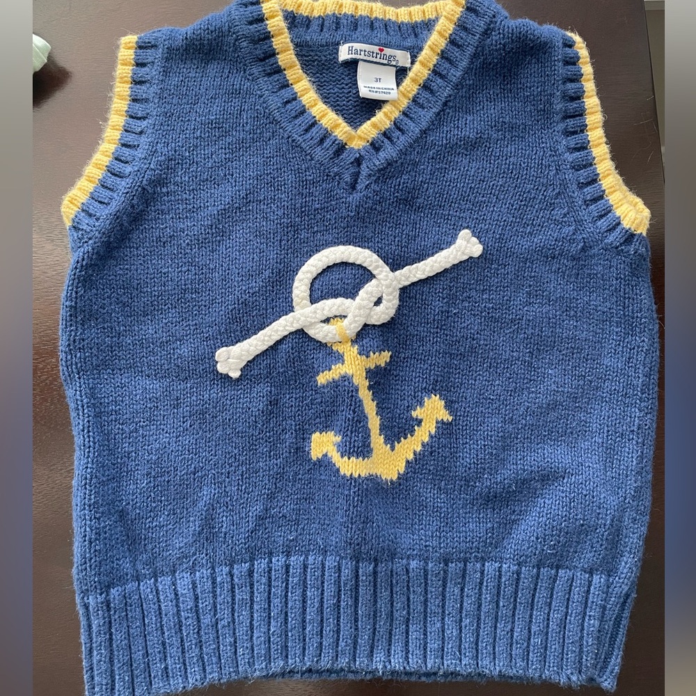 Heartstrings Nautical Sweater Vest for Toddler